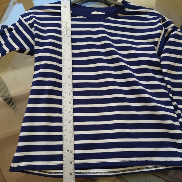 Kate Spade Nautical Bow Blue and White Long Sleeve Tee Striped Knit - Picture 2 of 8
